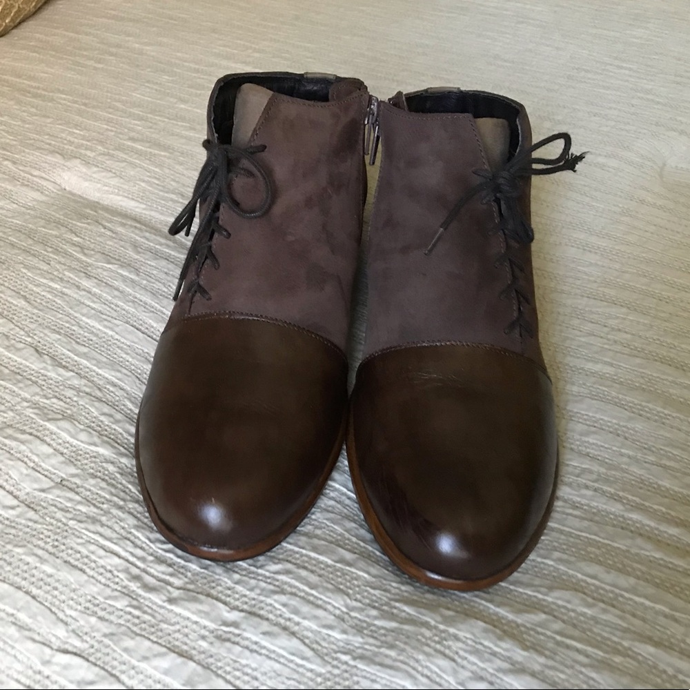 Naot Camden Two-Tone Leather Suede Ankle Boots/Bootie